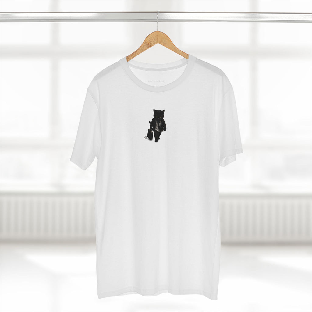 The Entrepreneur — Minimal Black Cat Silhouette with Briefcase Graphic Tee