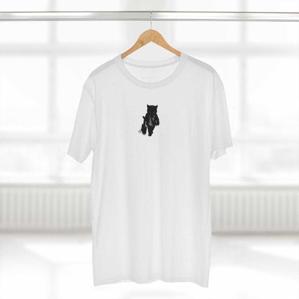 The Entrepreneur — Minimal Black Cat Silhouette with Briefcase Graphic Tee