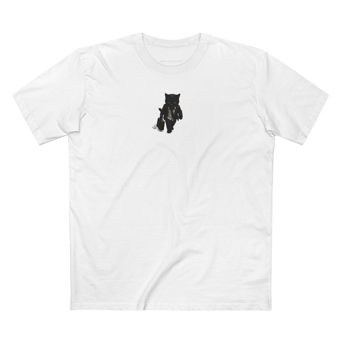 The Entrepreneur — Minimal Black Cat Silhouette with Briefcase Graphic Tee
