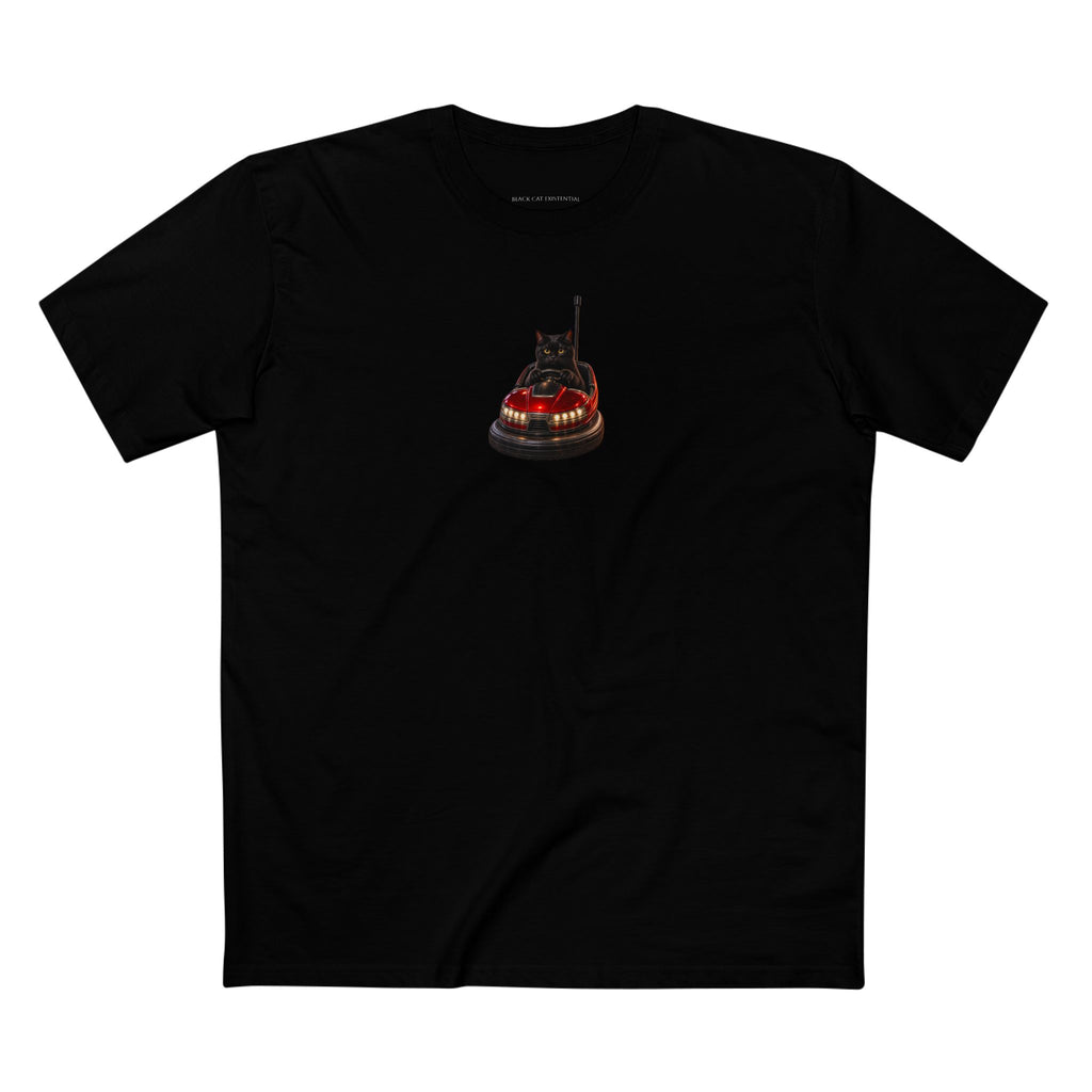 Midnight Menace — Black Cat Bumper Car Graphic Tee