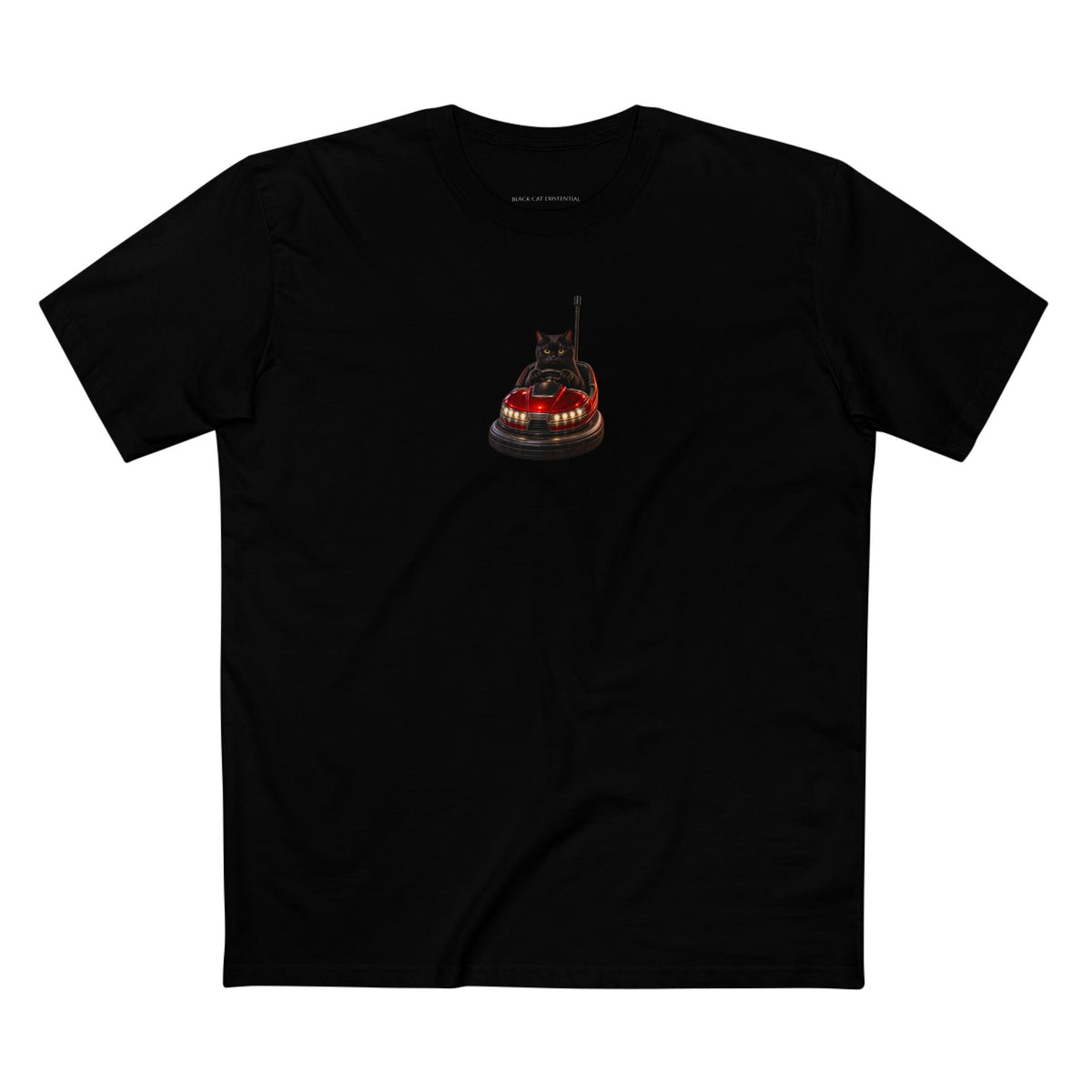 Midnight Menace — Black Cat Bumper Car Graphic Tee