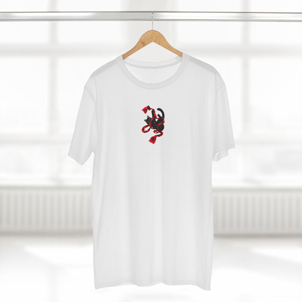 The Sash Master — Black Cat Playing with Red Sash Graphic Tee